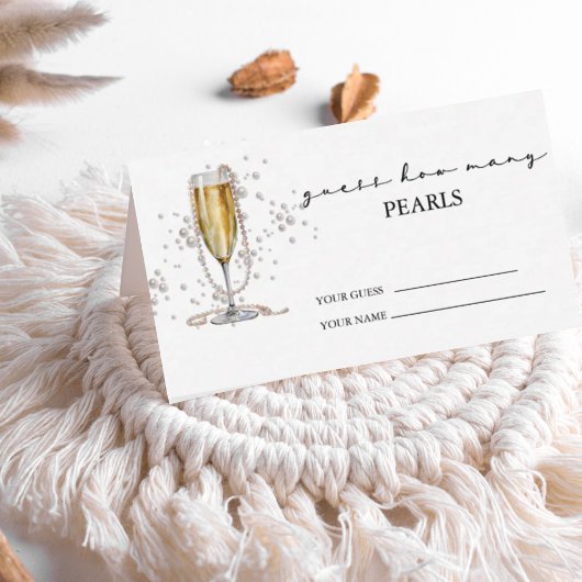 水エレガント色パール&プロセッコブライダルシャワー エンクロージャーカード