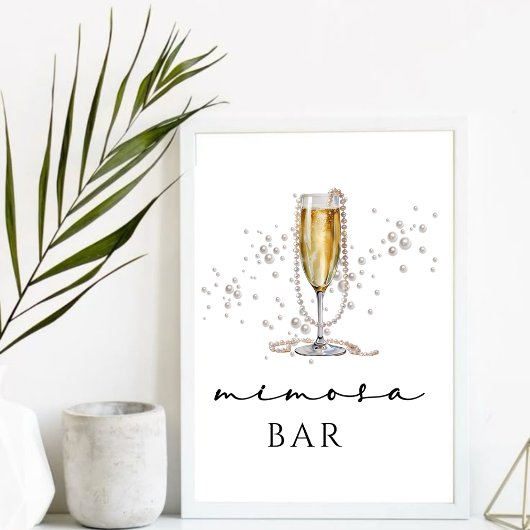 水エレガント色パール&プロセッコブライダルシャワー 台座サイン