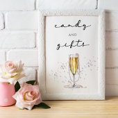 水エレガント色パール&プロセッコブライダルシャワー 台座サイン