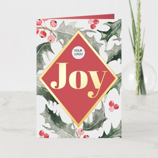 水エレガント色ビジネスのクリスマスカードロゴ 箔シーズンカード (正面)