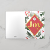 水エレガント色ビジネスのクリスマスカードロゴ 箔シーズンカード (外側レイダウン)