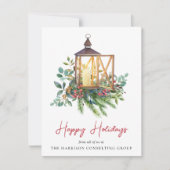 水エレガント色ビジネスクリスマス シーズンカード (正面)