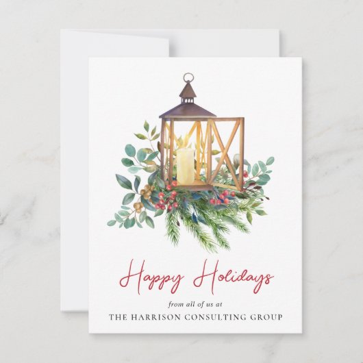 水エレガント色ビジネスクリスマス シーズンカード (正面)