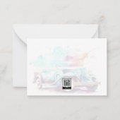 水エレガント色ビンテージ車デザイン ノートカード (正面)