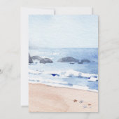 水エレガント色ビーチピクニックブルーブライダルシャワー 招待状 (裏面)