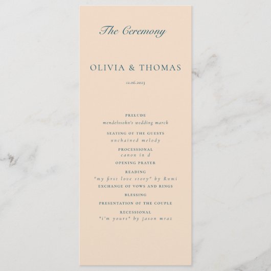 水エレガント色ビーチブルーウェーブクラシック結婚ズ プログラム (正面)