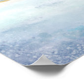 水エレガント色ビーチ沿岸結婚歓迎 ポスター (角)