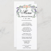 水エレガント色ピンクのバラの植物性ラベンダー メニュー (正面/裏面)