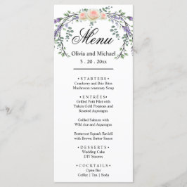 水エレガント色ピンクのバラの植物性ラベンダー メニュー