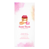水エレガント色ピンクのペストリーベーカリーラックカード ラックカード (裏面)