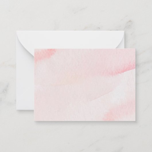 水エレガント色ピンクのリボン赤ちゃんシャワー ノートカード (裏面)