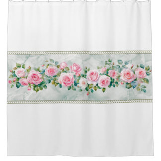 水エレガント色ピンクのローズフローラシャワーカーテン シャワーカーテン