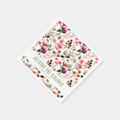 水エレガント色ピンクの緑のカスタムウェディング スタンダードカクテルナプキン (角)