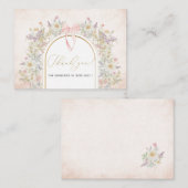 水エレガント色ピンクの花のリボンベビーs ノートカード (正面/裏面)