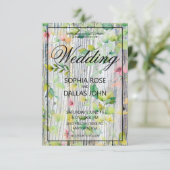 水エレガント色ピンクの野結婚花 招待状 (スタンド正面)