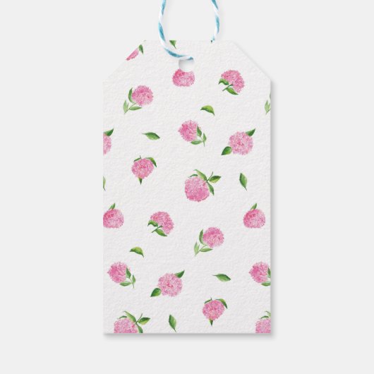 水エレガント色ピンクアジサイフローラ結婚ズ ギフトタグ (裏面)
