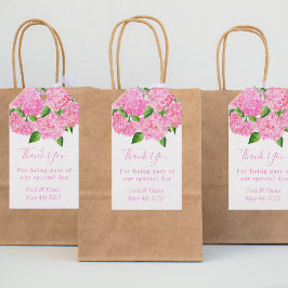 水エレガント色ピンクアジサイフローラ結婚ズ ギフトタグ
