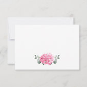 水エレガント色ピンクアジサイフローラ結婚ズ 出欠カード (裏面)