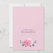 水エレガント色ピンクアジサイフローラ結婚ズ 招待状 (裏面)