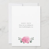 水エレガント色ピンクアジサイフローラ結婚ズ 招待状 (裏面)