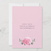 水エレガント色ピンクアジサイフローラ結婚ズ 招待状 (裏面)