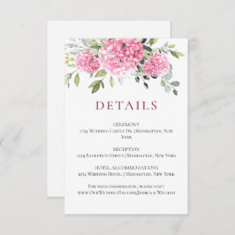 水エレガント色ピンクアジサイ結婚の詳細 エンクロージャーカード