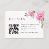 水エレガント色ピンクアジサイ結婚の詳細 エンクロージャーカード (正面)