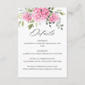 水エレガント色ピンクアジサイ結婚の詳細 エンクロージャーカード (正面)