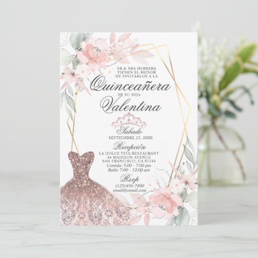 水エレガント色ピンクキンセスペインのーニェラカンス 招待状 (スタンド正面)