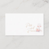 水エレガント色ピンクフラワーズレシピカードブライダル エンクロージャーカード (裏面)