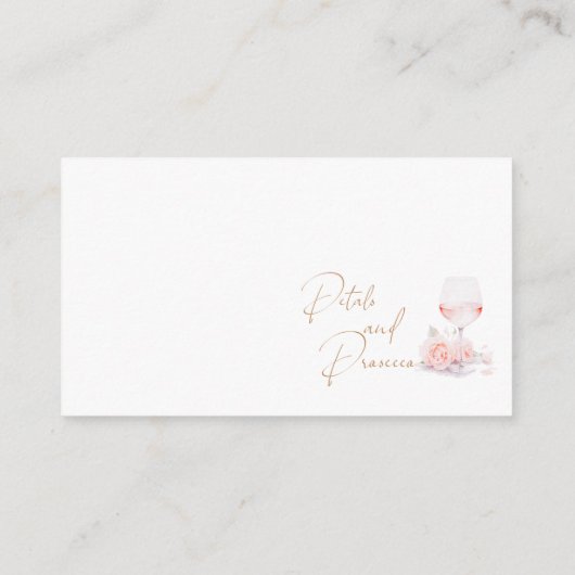 水エレガント色ピンクフラワーズレシピカードブライダル エンクロージャーカード (裏面)