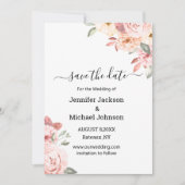 水エレガント色ピンクフローラは日付カードを保存 ノートカード (正面)