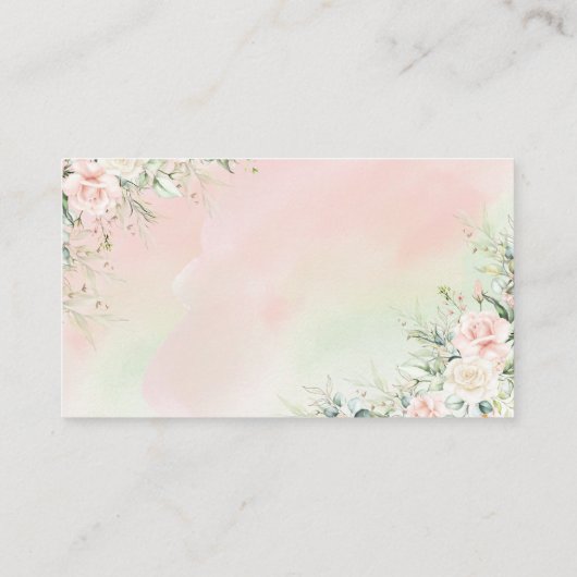 水エレガント色ピンクフローラガーリーパーソナライズされた 名刺 (裏面)