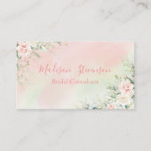 水エレガント色ピンクフローラガーリーパーソナライズされた 名刺 (正面)
