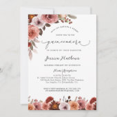 水エレガント色ピンクフローラクインセアニラ 招待状 (正面)