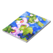 水エレガント色ピンクフローラ花Hollyhocks ノートパッド (回転)