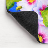 水エレガント色ピンクフローラ花Hollyhocks マウスパッド (コーナー)