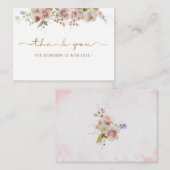 水エレガント色ピンクフローラ赤ちゃんシャワー感謝してい ノートカード (正面/裏面)