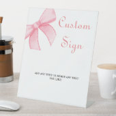 水エレガント色ピンクボウブライダルシャワー標識 台座サイン (インサイチュ)