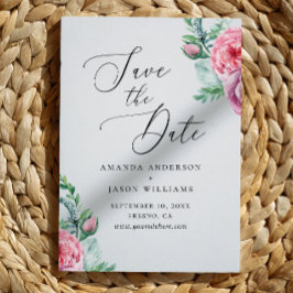 水エレガント色ピンクボホフローラ庭園の結婚式 セーブザデート