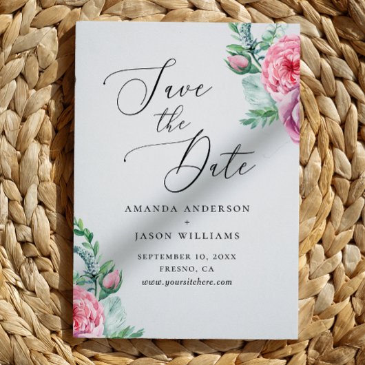 水エレガント色ピンクボホフローラ庭園の結婚式 セーブザデート