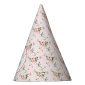 水エレガント色ピンクローズガール1st誕生日 パーティーハット (右)