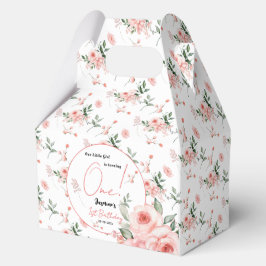 水エレガント色ピンクローズガール1st誕生日 フェイバーボックス