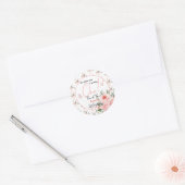 水エレガント色ピンクローズガール1st誕生日 ラウンドシール (封筒)