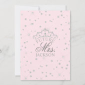 水エレガント色ピンクローズブライダルシャワーインビタット 招待状 (裏面)