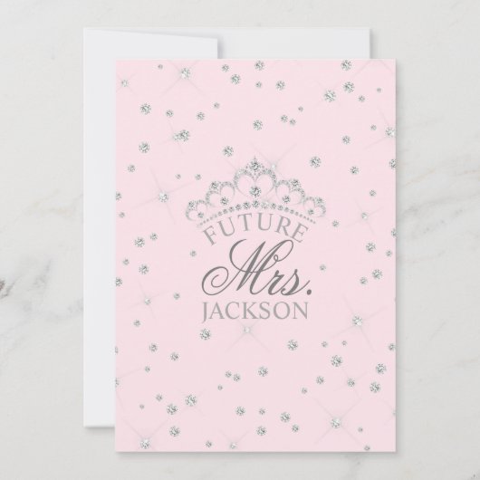 水エレガント色ピンクローズブライダルシャワーインビタット 招待状 (裏面)