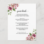 水エレガント色ピンクローズブーケ結婚ス エンクロージャーカード (正面)