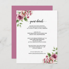 水エレガント色ピンクローズブーケ結婚ス エンクロージャーカード