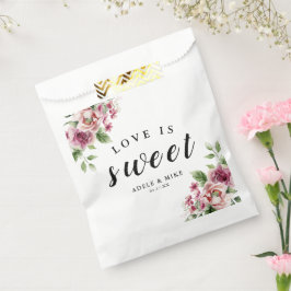 水エレガント色ピンクローズブーケ結婚ス フェイバーバッグ