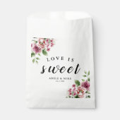 水エレガント色ピンクローズブーケ結婚ス フェイバーバッグ (正面)